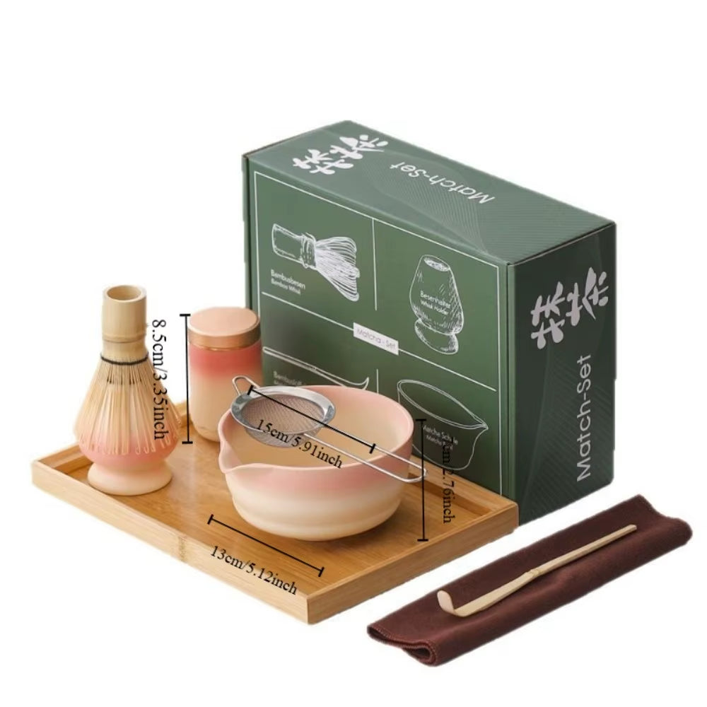 6 Piece Japanese Matcha Tea Set Matcha Bowl Reusable Matcha Whisk Set Matcha Whisk Holder Matcha Making Kit Tea Lovers