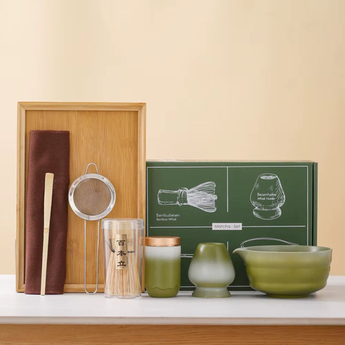 6 Piece Japanese Matcha Tea Set Matcha Bowl Reusable Matcha Whisk Set Matcha Whisk Holder Matcha Making Kit Tea Lovers