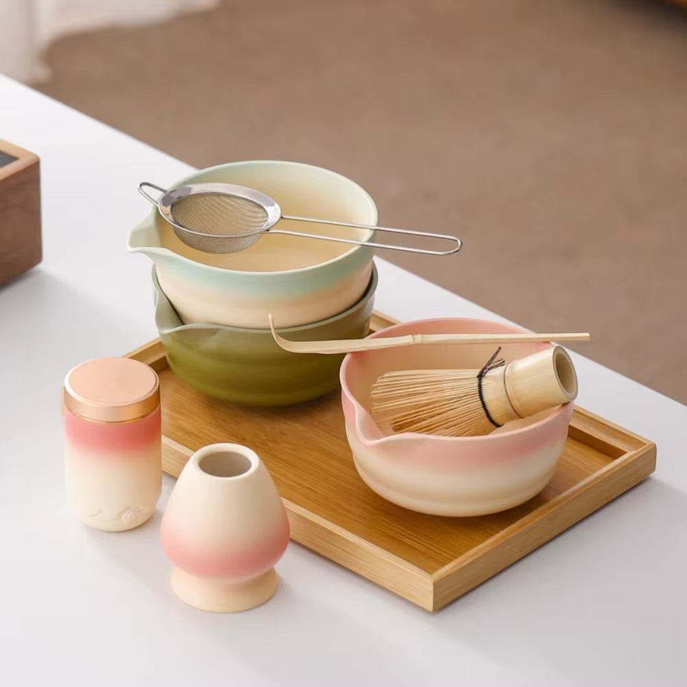 6 Piece Japanese Matcha Tea Set Matcha Bowl Reusable Matcha Whisk Set Matcha Whisk Holder Matcha Making Kit Tea Lovers