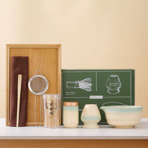 6 Piece Japanese Matcha Tea Set Matcha Bowl Reusable Matcha Whisk Set Matcha Whisk Holder Matcha Making Kit Tea Lovers